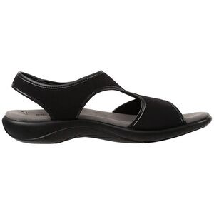 SAS harmony black heel strap sandal Velcro shoes